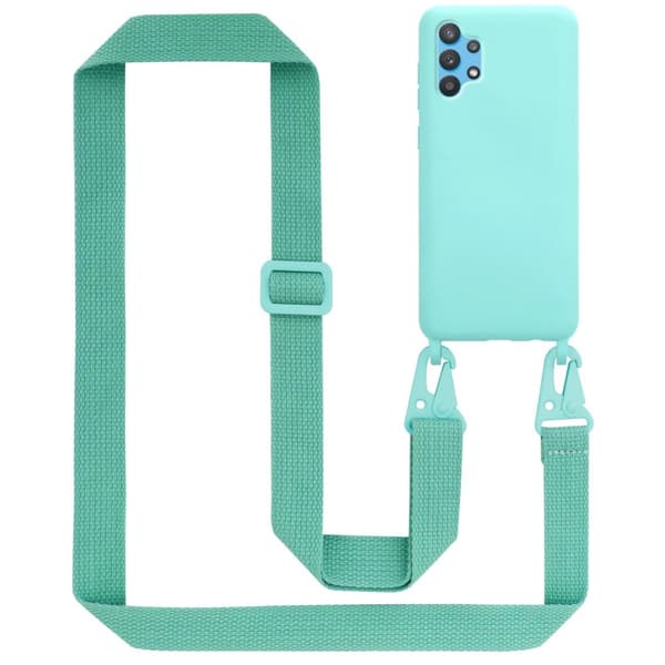 Deksel med Kedja for Samsung Galaxy A72 4G / 5G Silikonbeskyttelsesetui med lengdejusterbar ledningsstropp
