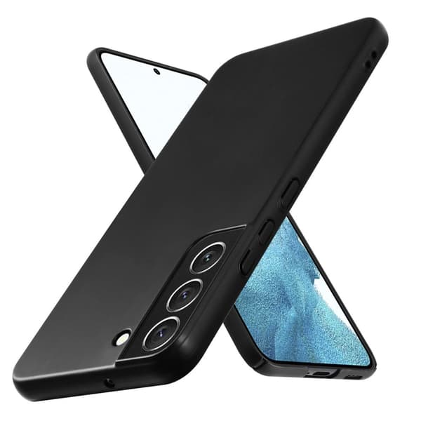 Samsung Galaxy S22 PLUS Suojakuori Hard Case Suojakotelo metallin näköinen suojus naarmuja ja iskuja vastaan METALLIN MUSTA