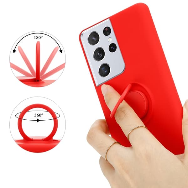 Samsung Galaxy S22 ULTRA Skal Fodral Mobilskydd av flexibelt TPU-silikon med ring Skyddsfodral Case Cover