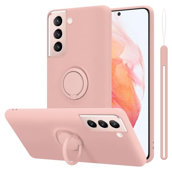 Silikondeksel til Samsung Galaxy S22 Deksel av fleksibelt TPU-silikon LIQUID ROSA