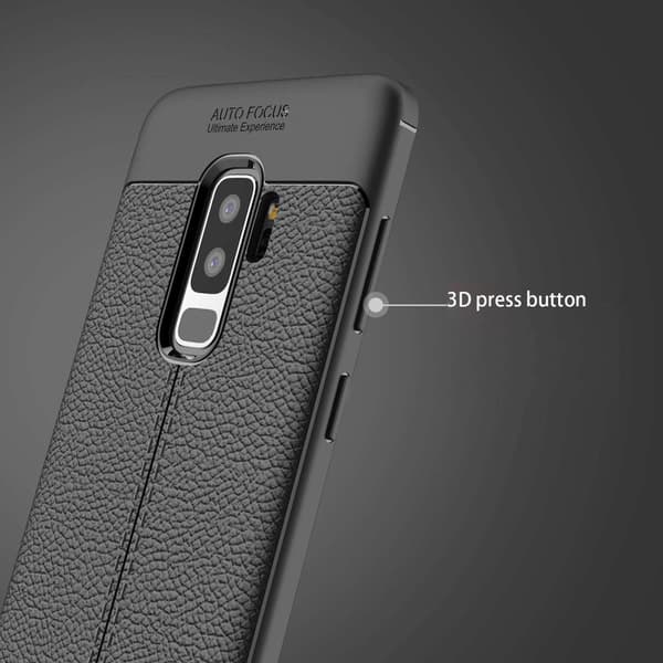 Samsung Galaxy S9 PLUS Skal Fodral Mobilskydd av flexibelt TPU-silikon med ädel läderimitation