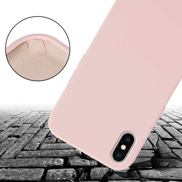 Deksel med Kedja for iPhone XS MAX Silikonbeskyttelsesetui med lengdejusterbar ledningsstropp