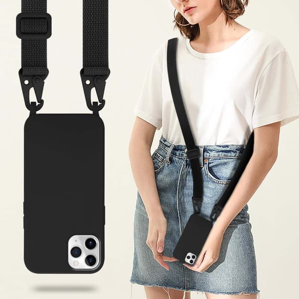 Mobiltelefonkedja för iPhone 11 PRO MAX Fodral Skal Skyddsfodral Skyddande silikonhölje med längdjusterbart band