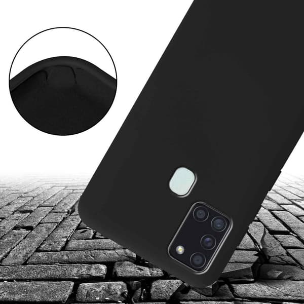 Deksel med Kedja for Samsung Galaxy A21s Silikonbeskyttelsesetui med lengdejusterbar ledningsstropp