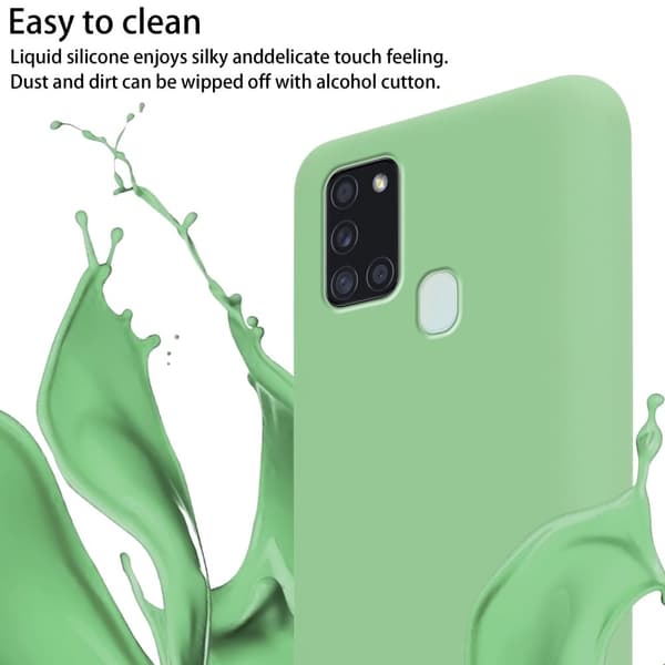 Deksel med Kedja for Samsung Galaxy A21s Silikonbeskyttelsesetui med lengdejusterbar ledningsstropp