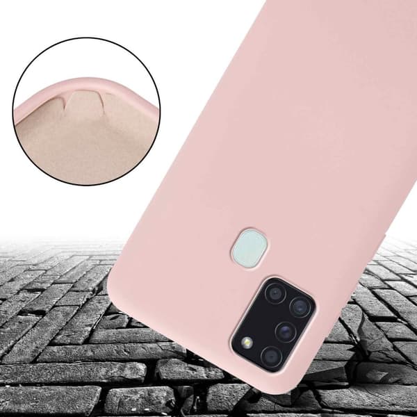 Deksel med Kedja for Samsung Galaxy A21s Silikonbeskyttelsesetui med lengdejusterbar ledningsstropp