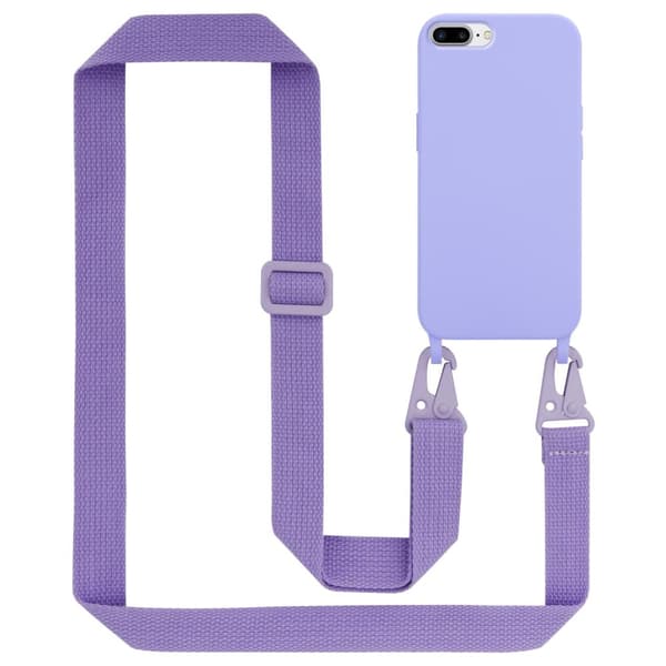 Deksel med Kedja for iPhone 7 PLUS / 7S PLUS / 8 PLUS Silikonbeskyttelsesetui med lengdejusterbar ledningsstropp