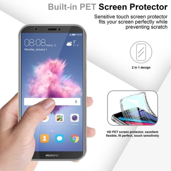 Huawei P SMART 2018 / Enjoy 7S Fodral Skal 360° Helkroppsskydd Skal på fram och baksidan, skydd runt om med mobilskydd för displayen