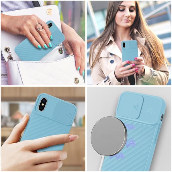 iPhone XS MAX Skal Fodral av flexibel TPU-silikon och med kameraskydd Mobilskydd Case Cover