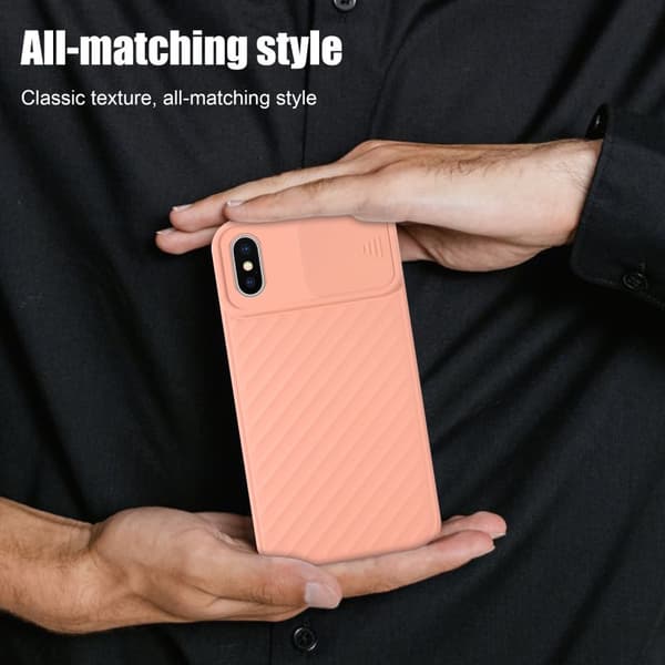 Deksel til iPhone X / XS Beskyttelsesdeksel av fleksibelt TPU-silikon og med kamerabeskyttelse