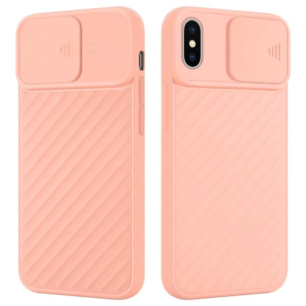 Deksel til iPhone X / XS Beskyttelsesdeksel av fleksibelt TPU-silikon og med kamerabeskyttelse