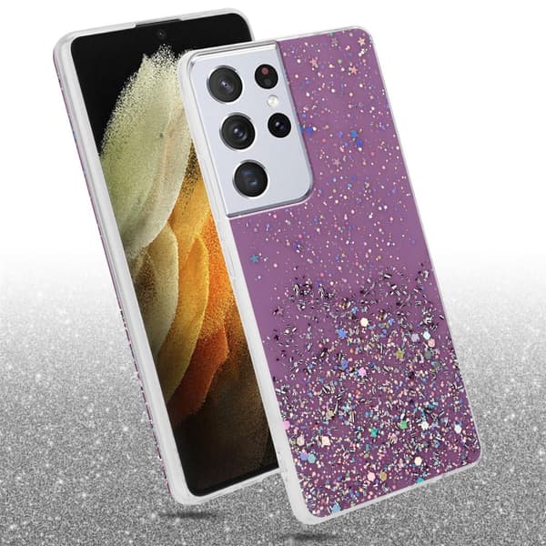 Deksel til Samsung Galaxy S21 ULTRA med glitrende glitter