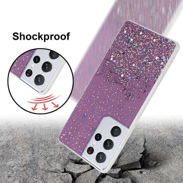 Deksel til Samsung Galaxy S21 ULTRA med glitrende glitter
