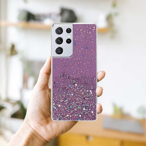Deksel til Samsung Galaxy S21 ULTRA med glitrende glitter