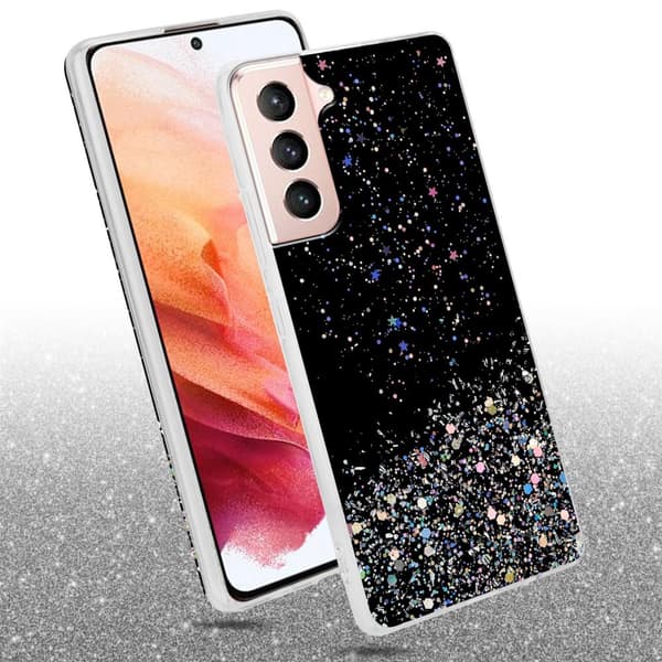 Deksel til Samsung Galaxy S21 5G med glitrende glitter