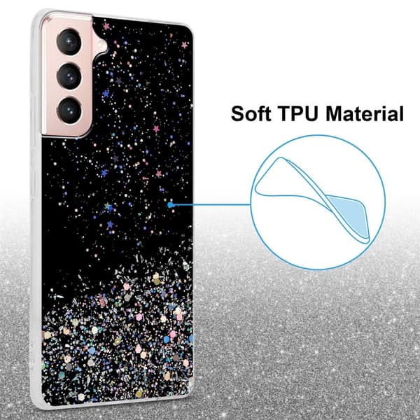 Deksel til Samsung Galaxy S21 5G med glitrende glitter