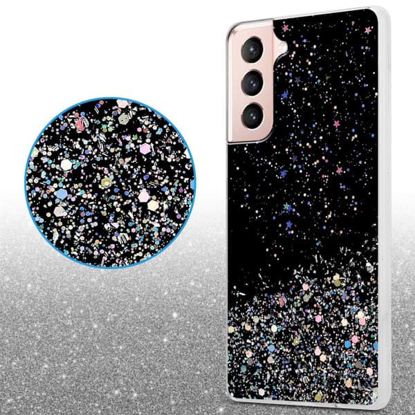Deksel til Samsung Galaxy S21 5G med glitrende glitter