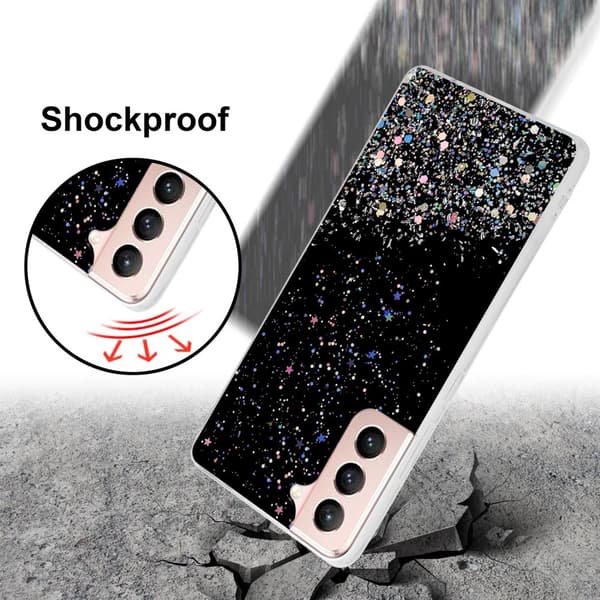 Deksel til Samsung Galaxy S21 5G med glitrende glitter