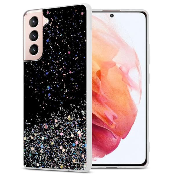 Deksel til Samsung Galaxy S21 5G med glitrende glitter