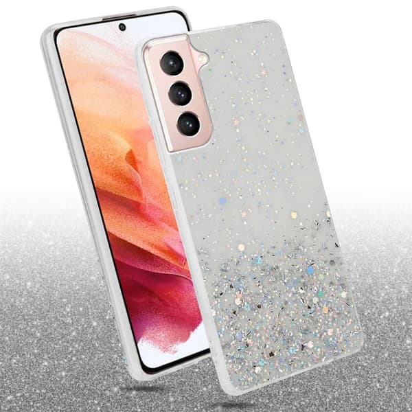 Deksel til Samsung Galaxy S21 5G med glitrende glitter