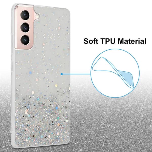 Deksel til Samsung Galaxy S21 5G med glitrende glitter