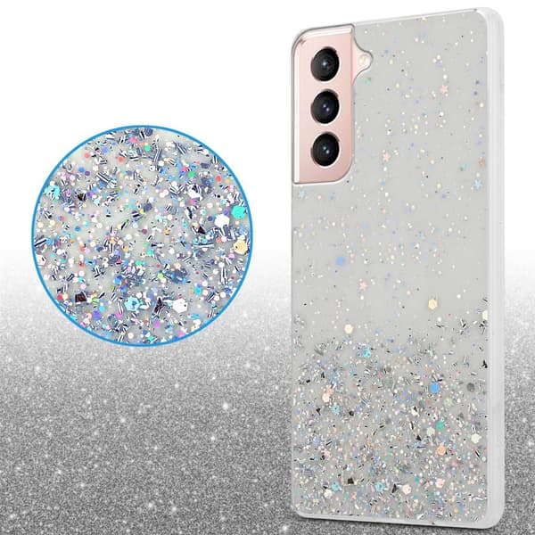 Deksel til Samsung Galaxy S21 5G med glitrende glitter