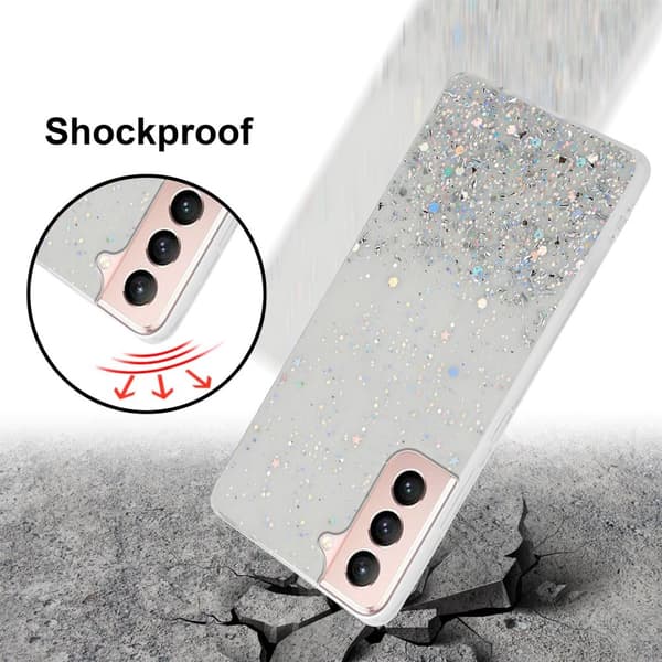 Deksel til Samsung Galaxy S21 5G med glitrende glitter
