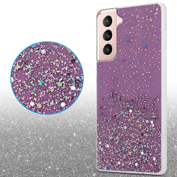Deksel til Samsung Galaxy S21 5G med glitrende glitter