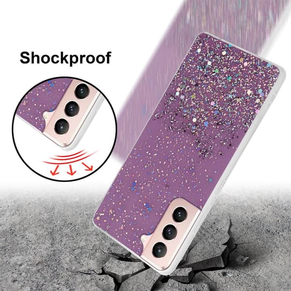 Deksel til Samsung Galaxy S21 5G med glitrende glitter