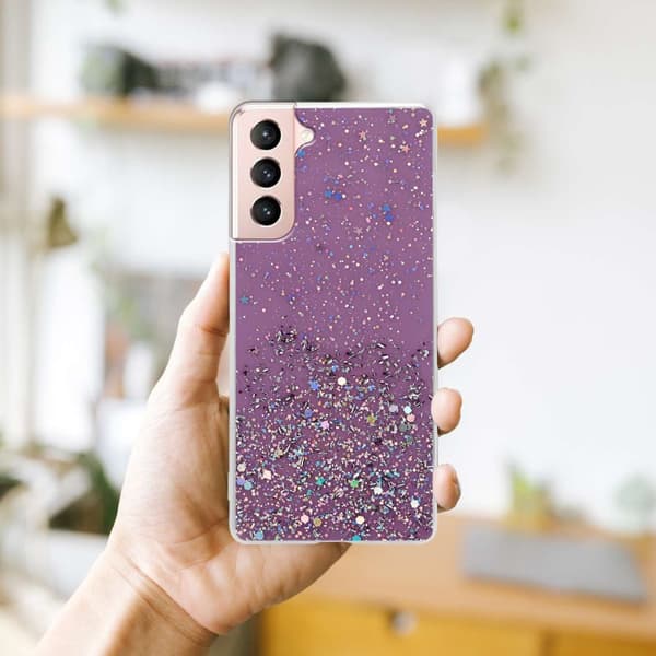 Deksel til Samsung Galaxy S21 5G med glitrende glitter