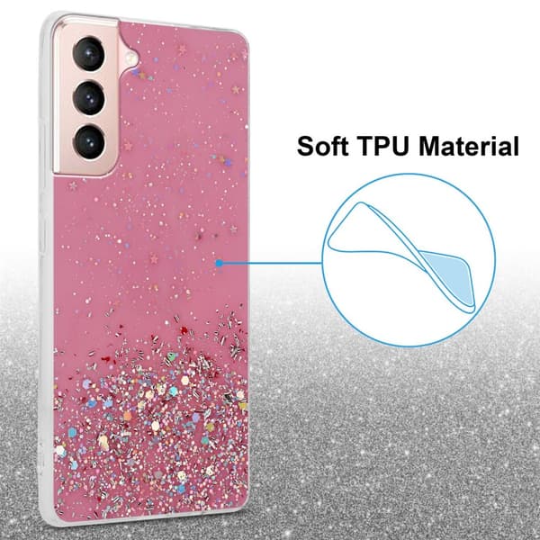 Deksel til Samsung Galaxy S21 5G med glitrende glitter