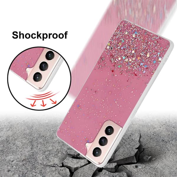Deksel til Samsung Galaxy S21 5G med glitrende glitter