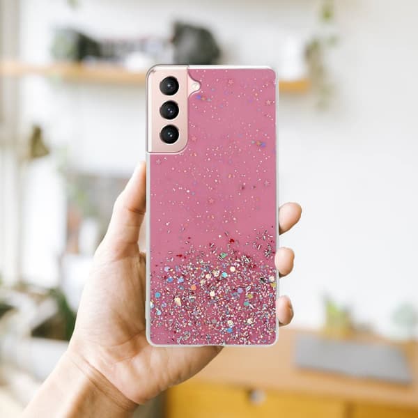 Deksel til Samsung Galaxy S21 5G med glitrende glitter