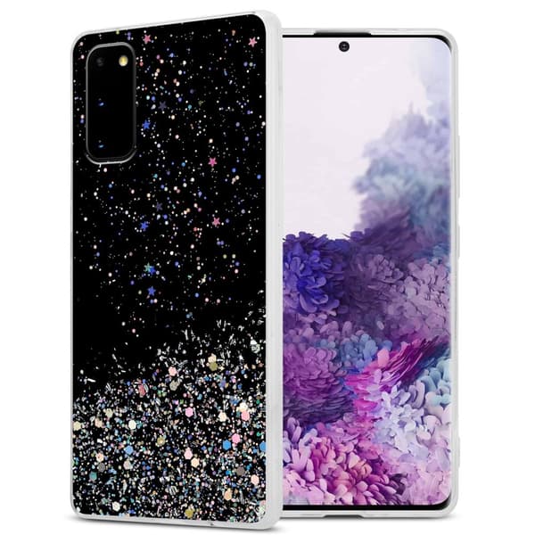 Samsung Galaxy S20 Suojakuori Suojakotelo joustavasta TPU-silikonista jossa on kimaltelevaa glitteriä