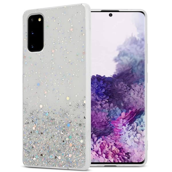 Samsung Galaxy S20 Suojakuori Suojakotelo joustavasta TPU-silikonista jossa on kimaltelevaa glitteriä
