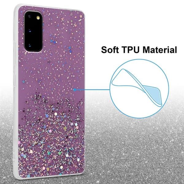 Deksel til Samsung Galaxy S20 med glitrende glitter