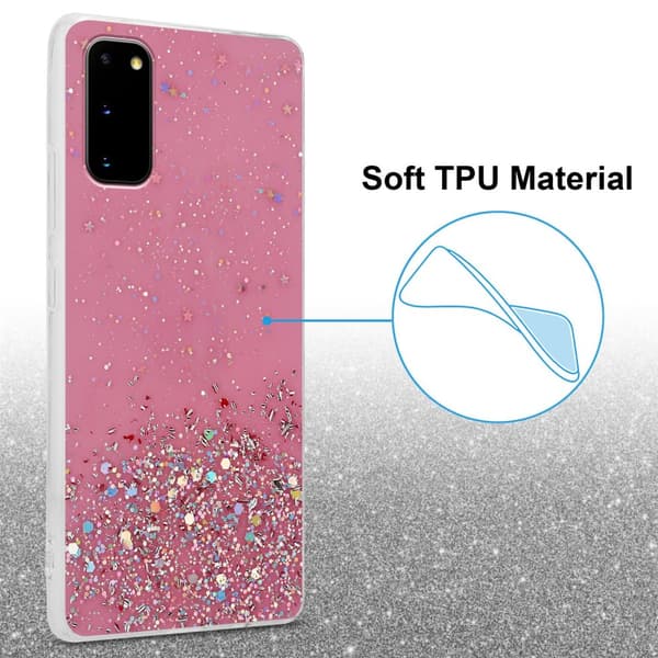 Deksel til Samsung Galaxy S20 med glitrende glitter
