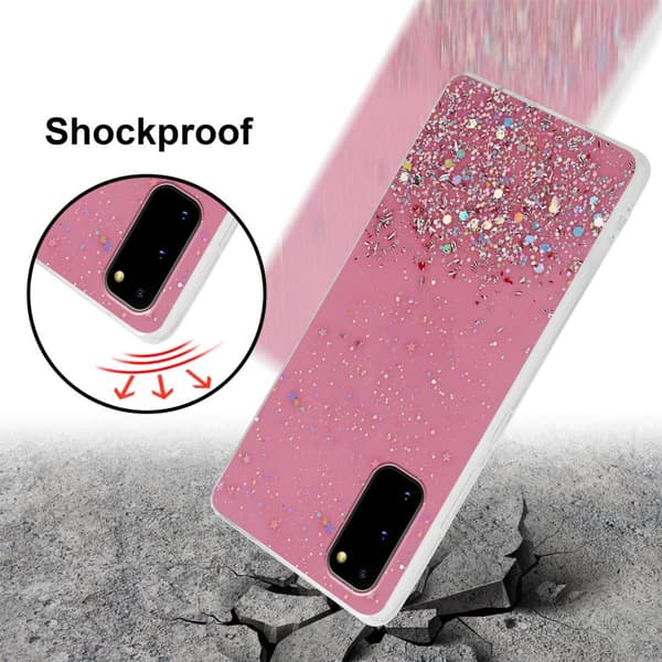 Deksel til Samsung Galaxy S20 med glitrende glitter