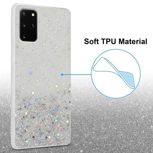 Samsung Galaxy S20 PLUS Suojakuori Suojakotelo joustavasta TPU-silikonista jossa on kimaltelevaa glitteriä