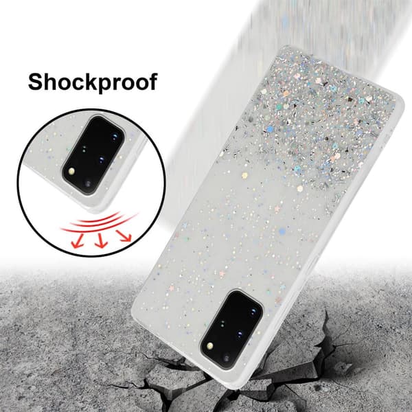 Samsung Galaxy S20 PLUS Suojakuori Suojakotelo joustavasta TPU-silikonista jossa on kimaltelevaa glitteriä