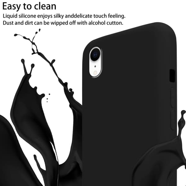 Deksel med Kedja for iPhone XR Silikonbeskyttelsesetui med lengdejusterbar ledningsstropp