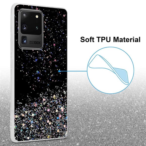 Samsung Galaxy S20 ULTRA Suojakuori Suojakotelo joustavasta TPU-silikonista jossa on kimaltelevaa glitteriä