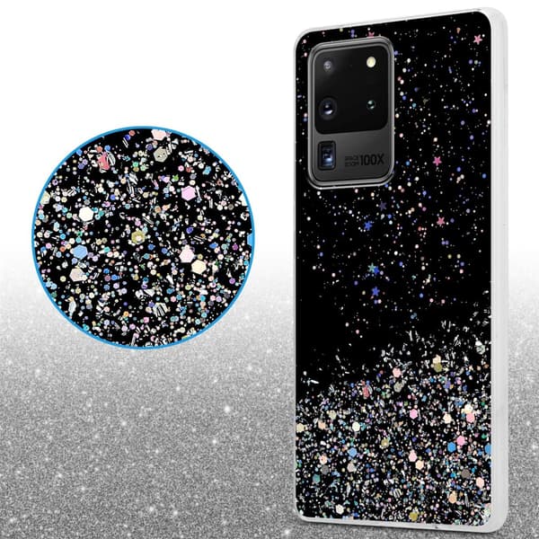 Samsung Galaxy S20 ULTRA Suojakuori Suojakotelo joustavasta TPU-silikonista jossa on kimaltelevaa glitteriä