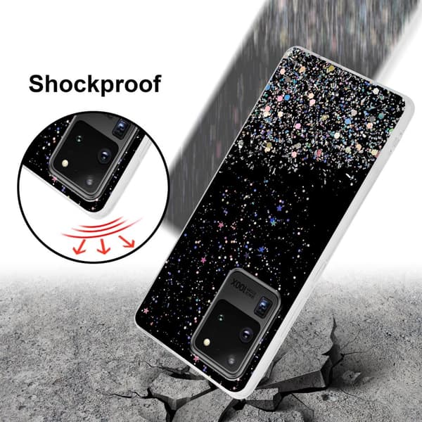 Samsung Galaxy S20 ULTRA Suojakuori Suojakotelo joustavasta TPU-silikonista jossa on kimaltelevaa glitteriä