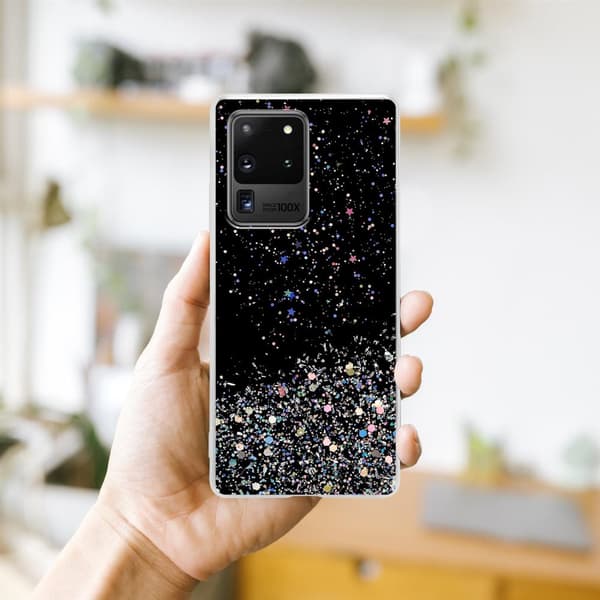 Samsung Galaxy S20 ULTRA Suojakuori Suojakotelo joustavasta TPU-silikonista jossa on kimaltelevaa glitteriä