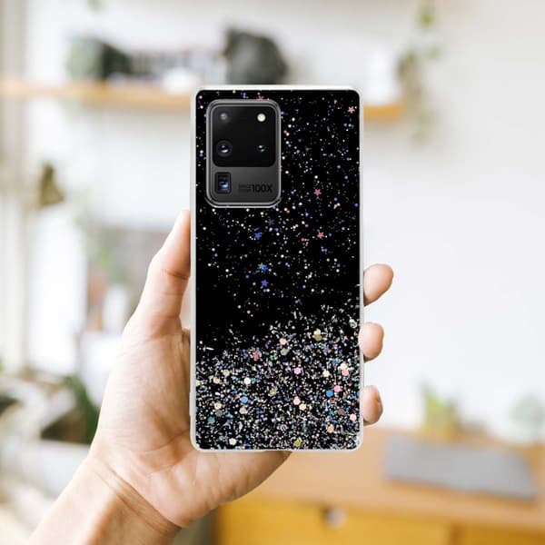Samsung Galaxy S20 ULTRA Suojakuori Suojakotelo joustavasta TPU-silikonista jossa on kimaltelevaa glitteriä