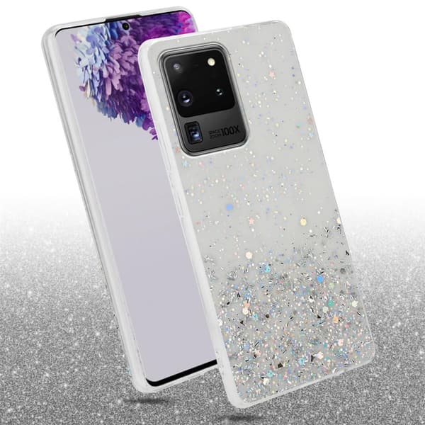 Samsung Galaxy S20 ULTRA Suojakuori Suojakotelo joustavasta TPU-silikonista jossa on kimaltelevaa glitteriä