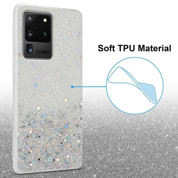 Samsung Galaxy S20 ULTRA Suojakuori Suojakotelo joustavasta TPU-silikonista jossa on kimaltelevaa glitteriä
