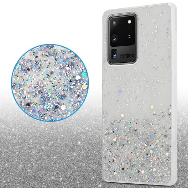 Samsung Galaxy S20 ULTRA Suojakuori Suojakotelo joustavasta TPU-silikonista jossa on kimaltelevaa glitteriä