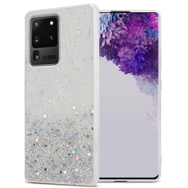 Samsung Galaxy S20 ULTRA Suojakuori Suojakotelo joustavasta TPU-silikonista jossa on kimaltelevaa glitteriä